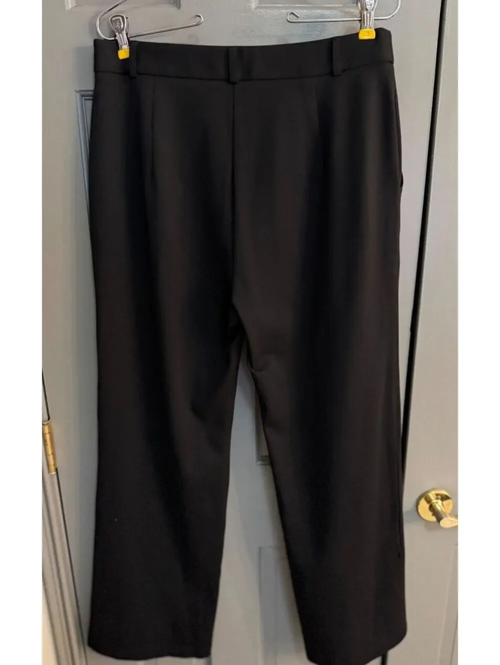 J.McLaughlin Brock Tailored Straight Leg Pants Black Bainbridge Knit Size 8